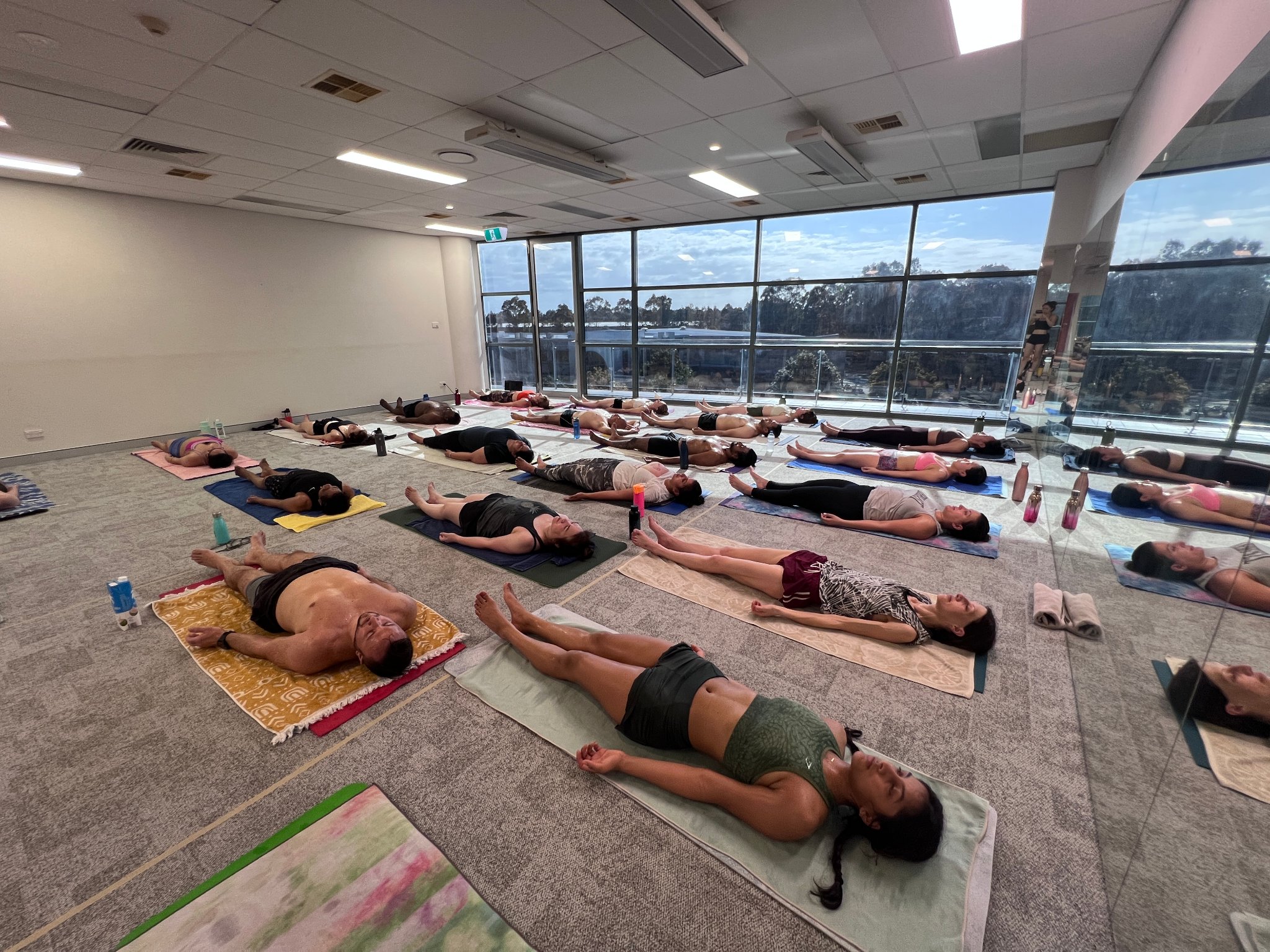Bikram Yoga Bella Vista students practising